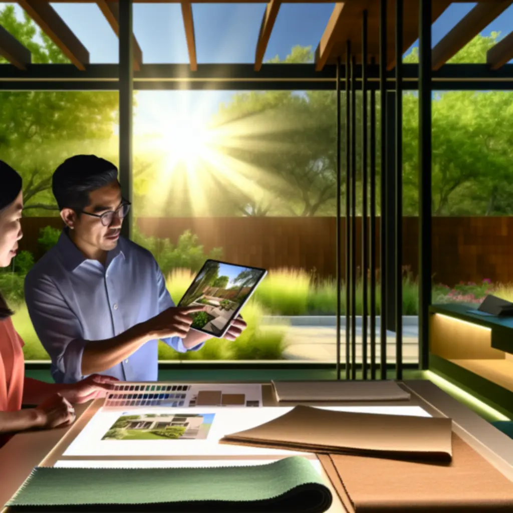 Konsultacja projektowa z klientem w nowoczesnym biurze